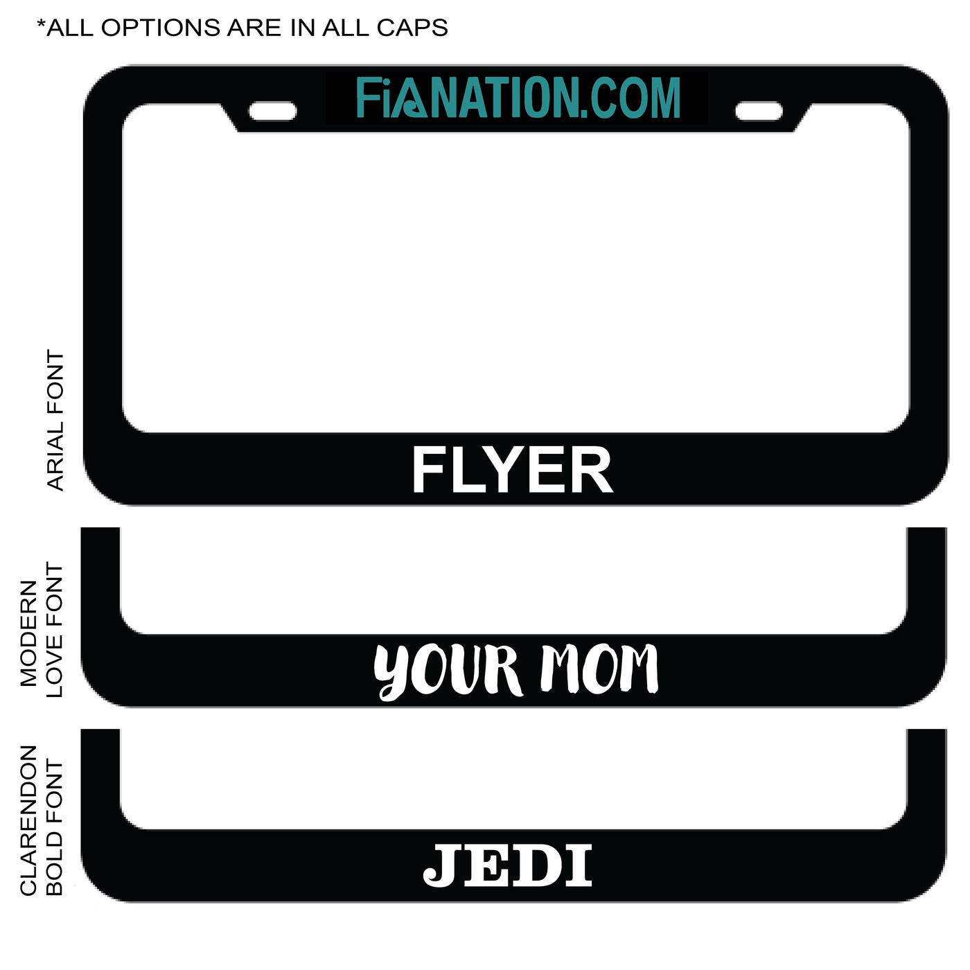 FiA Custom Name License Plate Frame (Metal) - Made to Order