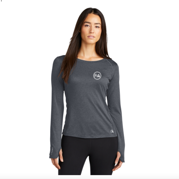 CLEARANCE ITEM - FiA OGIO Ladies Long Sleeve Pulse Crew (Gear Grey / Extra Small)