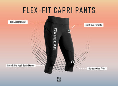 Women's Flex-Fit Compression Capri Leggings (Race Logo)