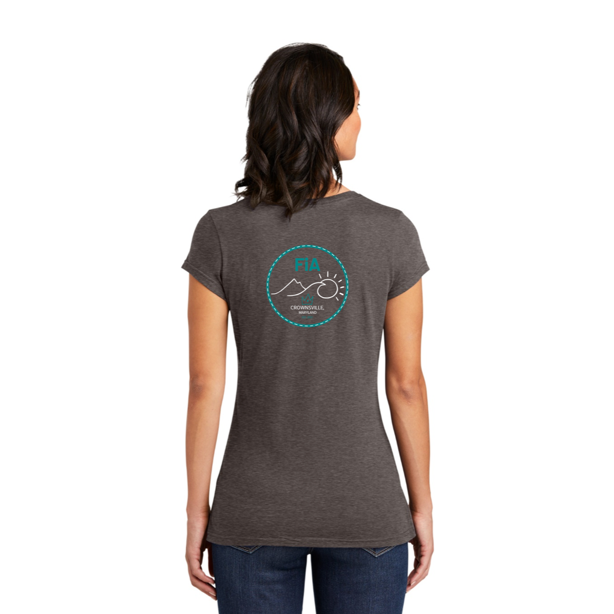 CLEARANCE ITEM - FiA Crownsville - District Women’s Fitted Very Important Tee (Heathered Brown / Small)