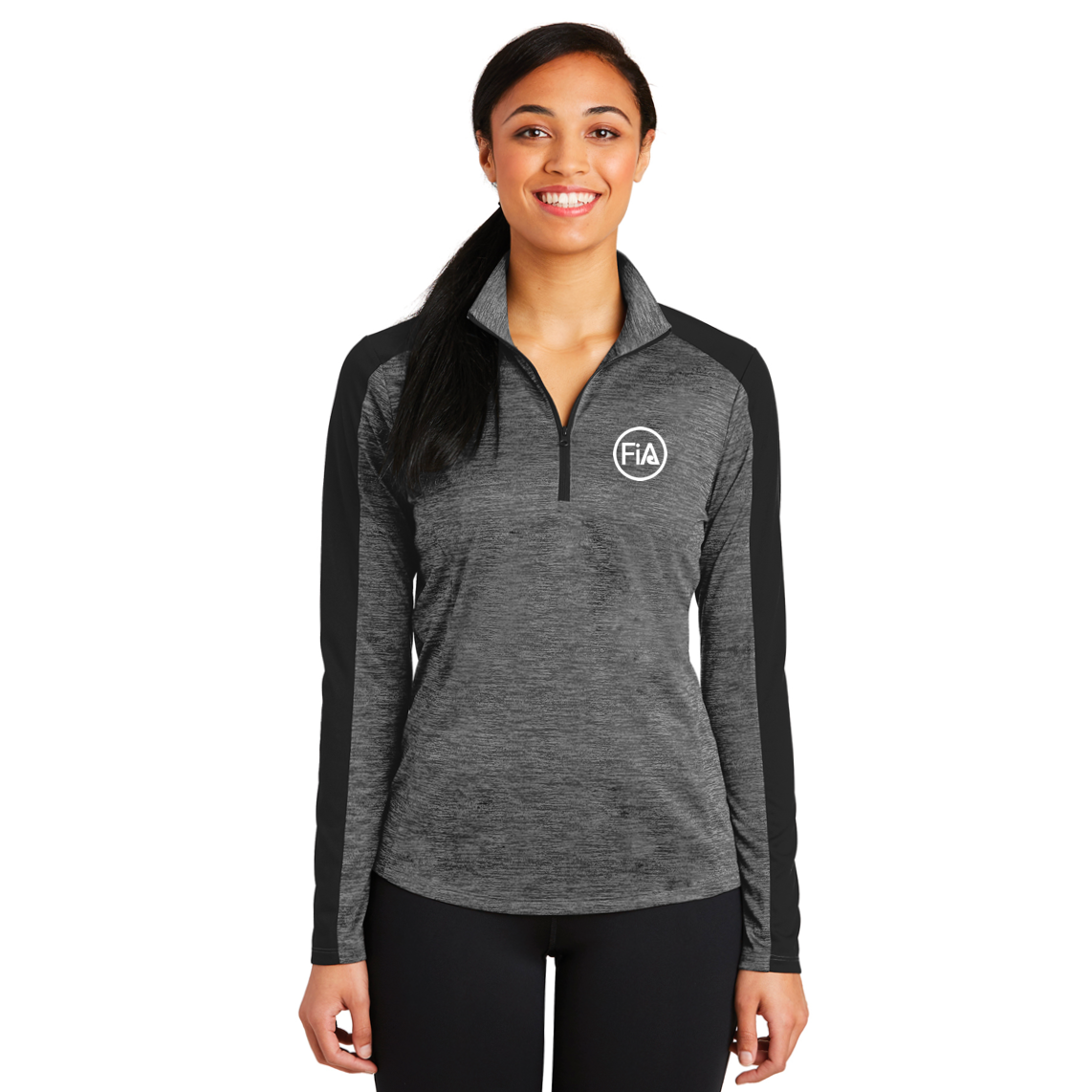 FiA Sport-Tek Ladies PosiCharge Electric Heather Colorblock 1/4-Zip Pullover - Made to Order