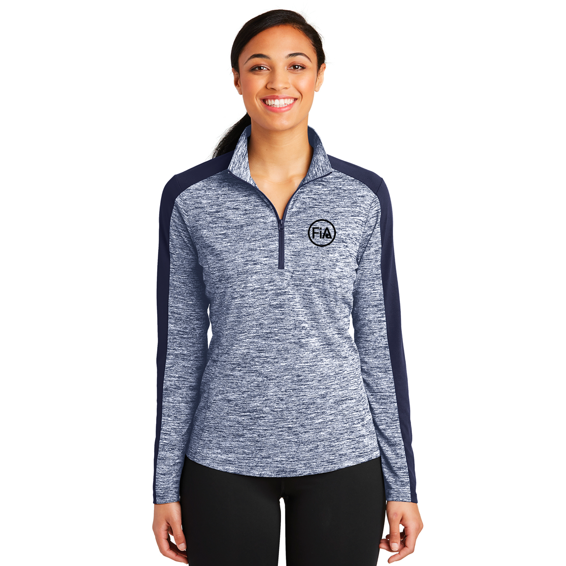 FiA Sport-Tek Ladies PosiCharge Electric Heather Colorblock 1/4-Zip Pullover - Made to Order