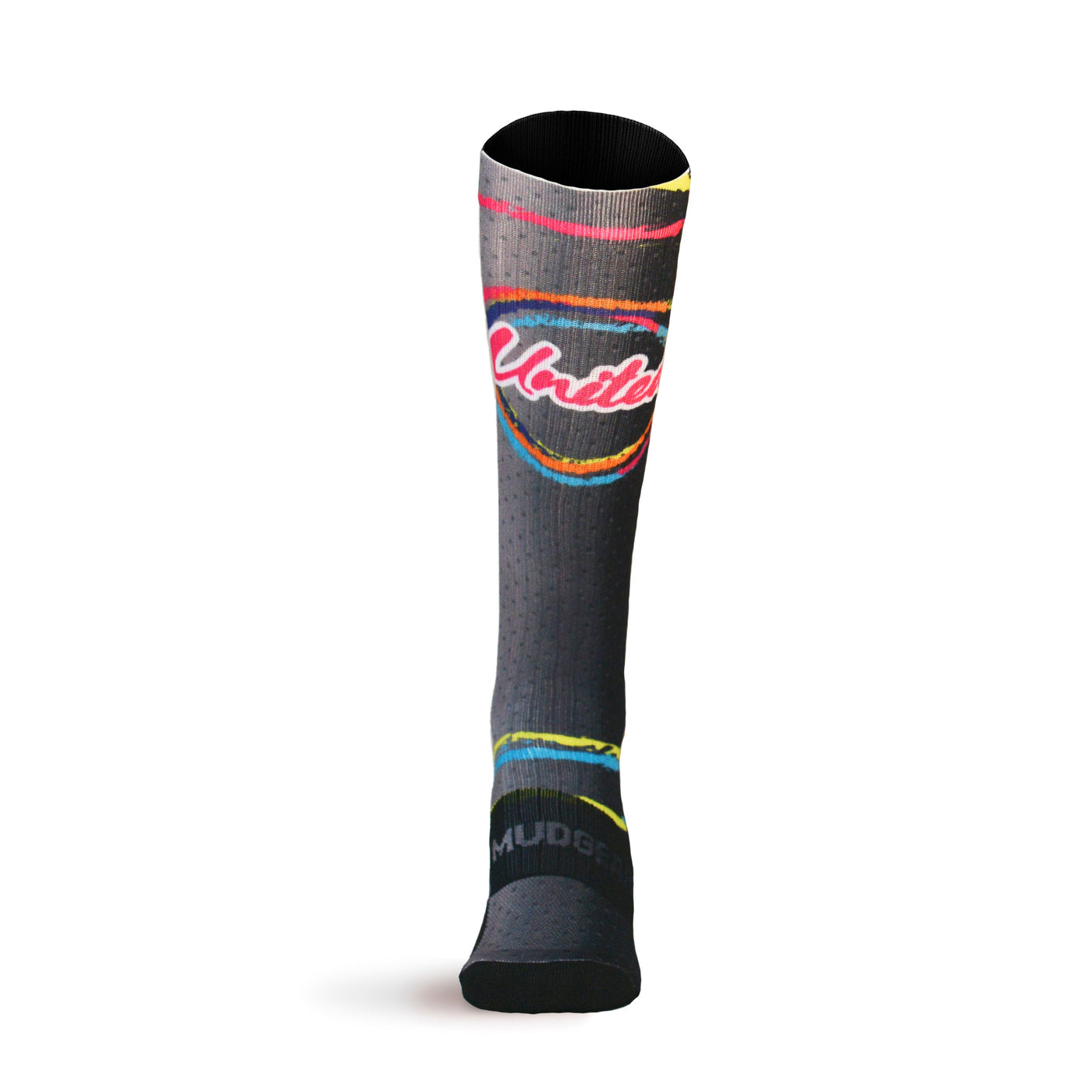 CLEARANCE ITEM - MudGear Custom United Gray Tall Compression Socks (1 Pair)