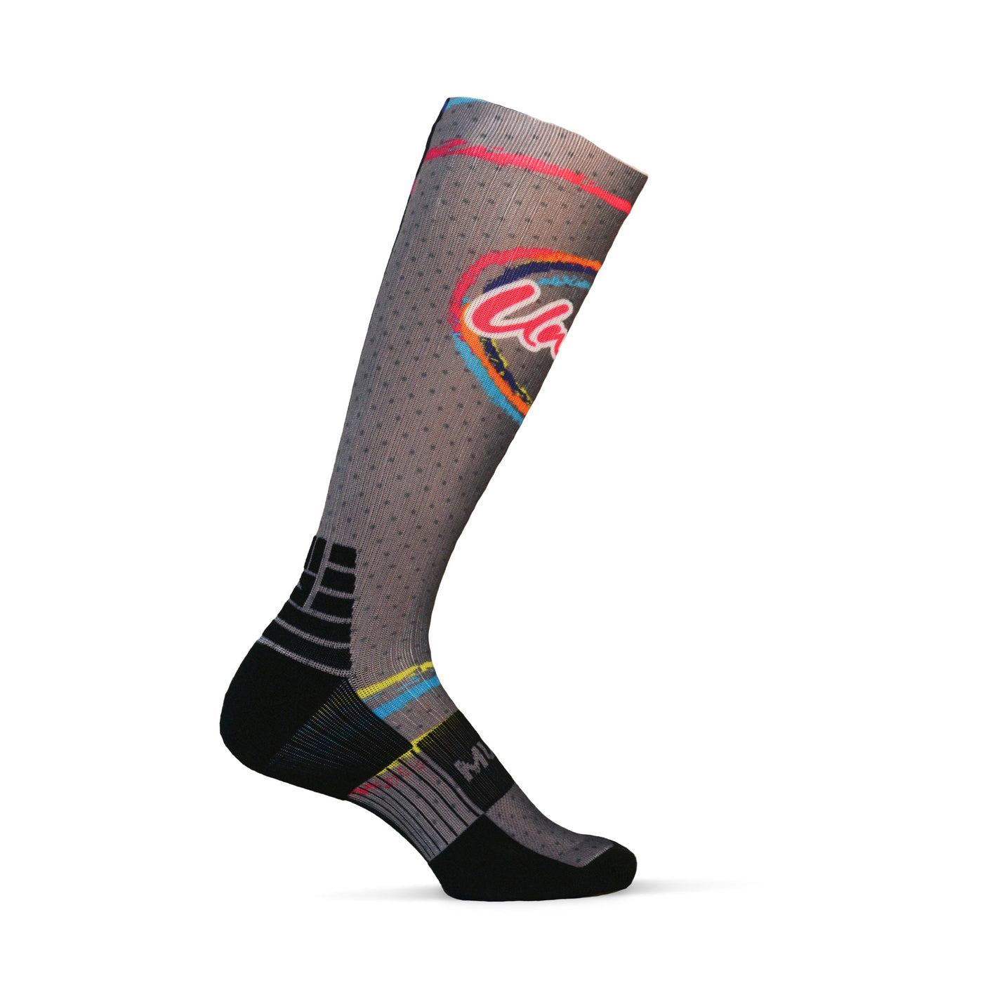 CLEARANCE ITEM - MudGear Custom United Gray Tall Compression Socks (1 Pair)