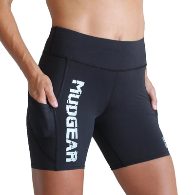 Women's Flex-Fit Compression Shorts 6-inch Inseam (Race logo)