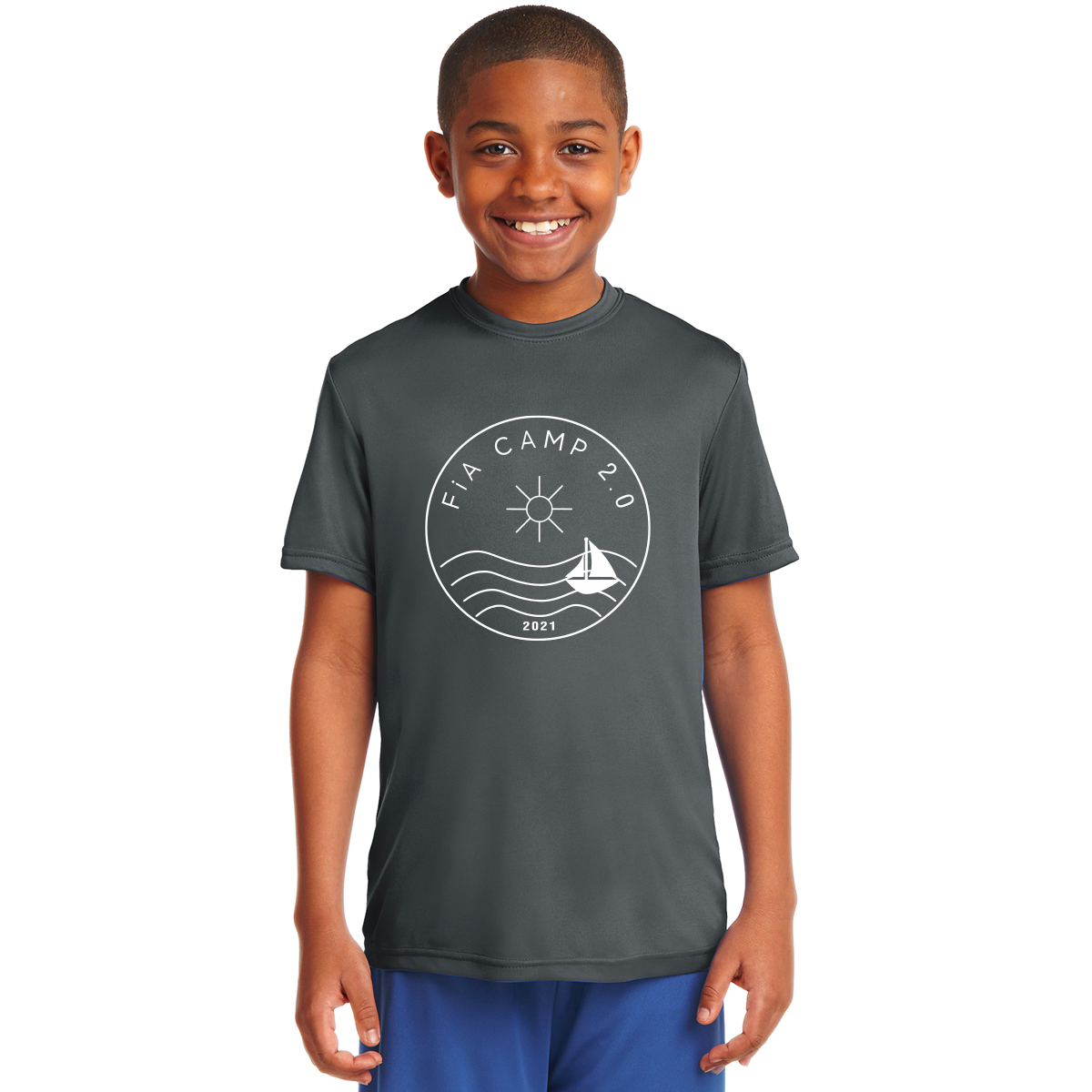 CLEARANCE ITEM - FiA Camp 2.0 - Sport-Tek Youth PosiCharge Competitor Tee (Iron Grey)