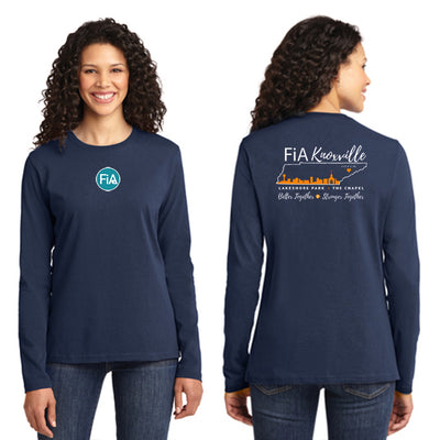 FiA Knoxville Port & Company Ladies Long Sleeve Cotton Tee Pre-Order