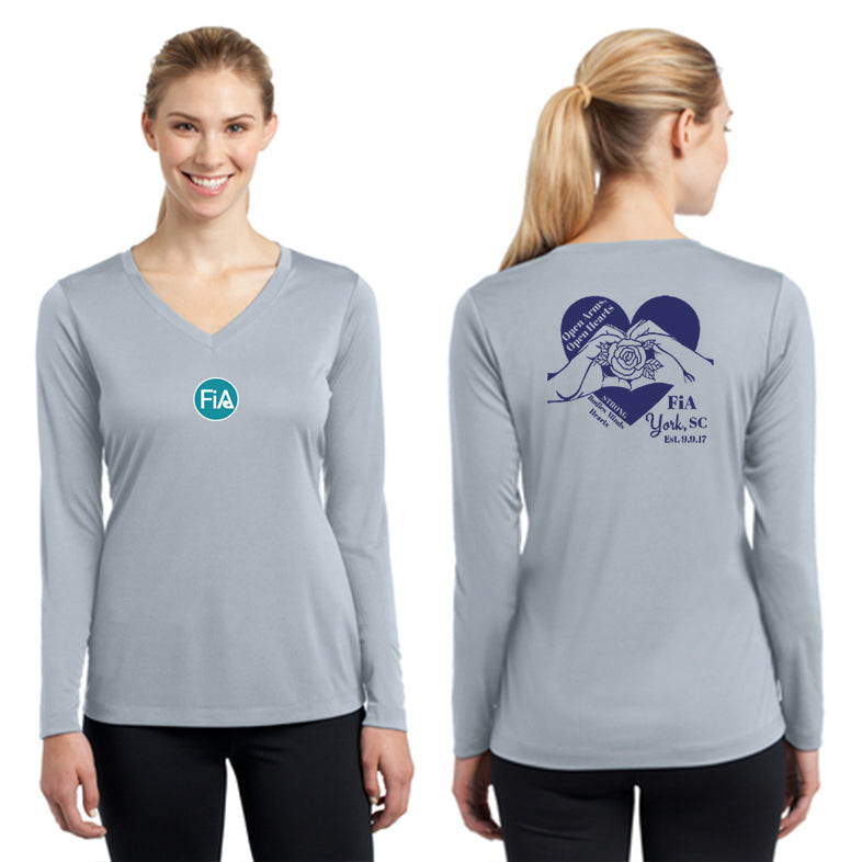 FiA SC York Sport-Tek Women's Long Sleeve V-Neck Tee Pre-Order