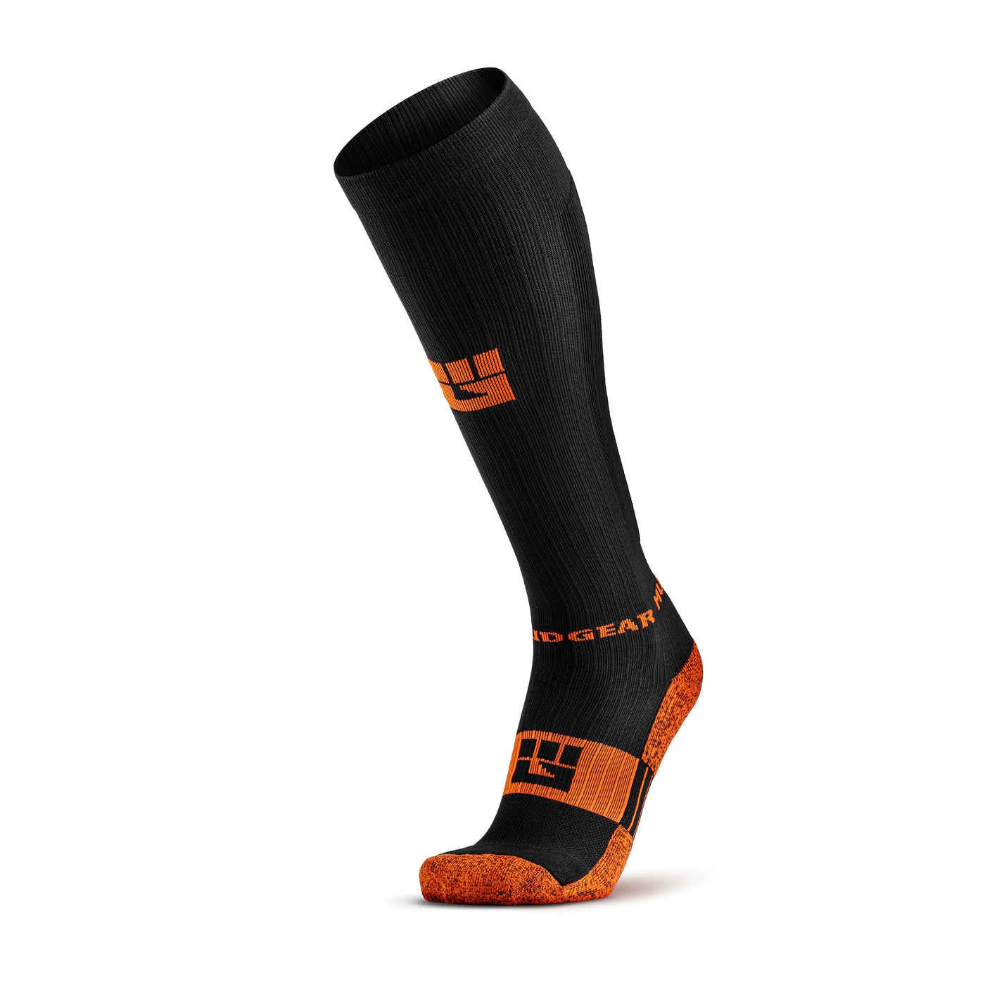 Tall Compression Socks (Black/Orange)