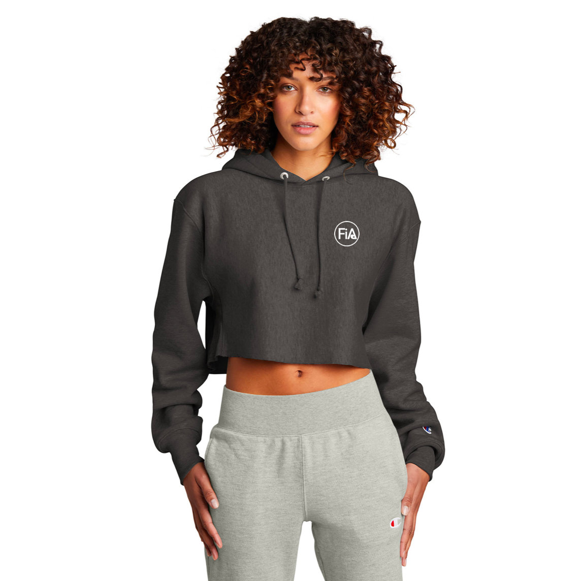 FiA Champion Women’s Reverse Weave Cropped Cut-Off Hooded Sweatshirt - Made to Order